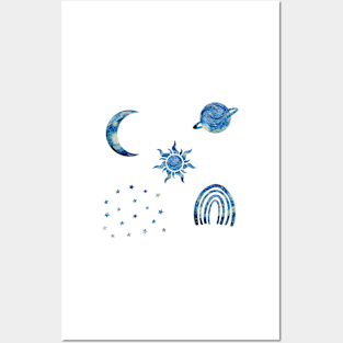 starry night sticker pack Posters and Art